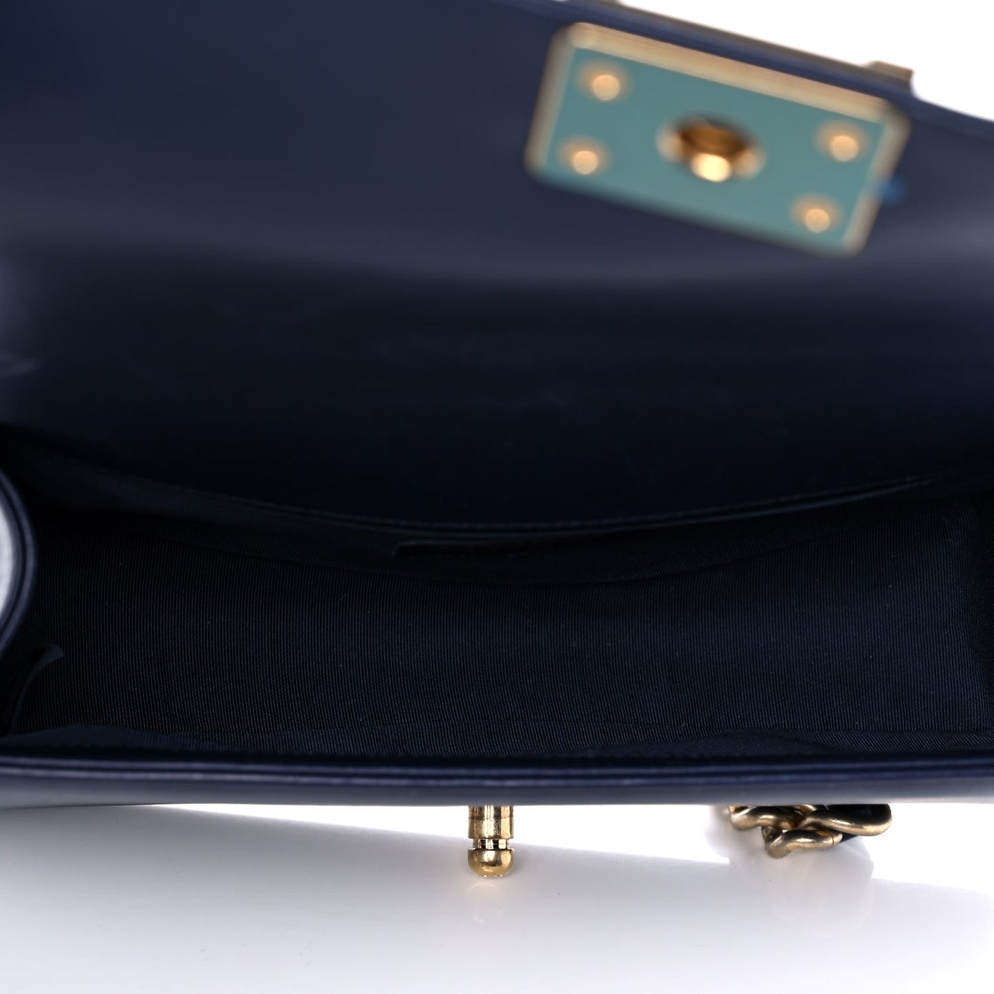 Lambskin Quilted Medium Boy Flap Dark Navy