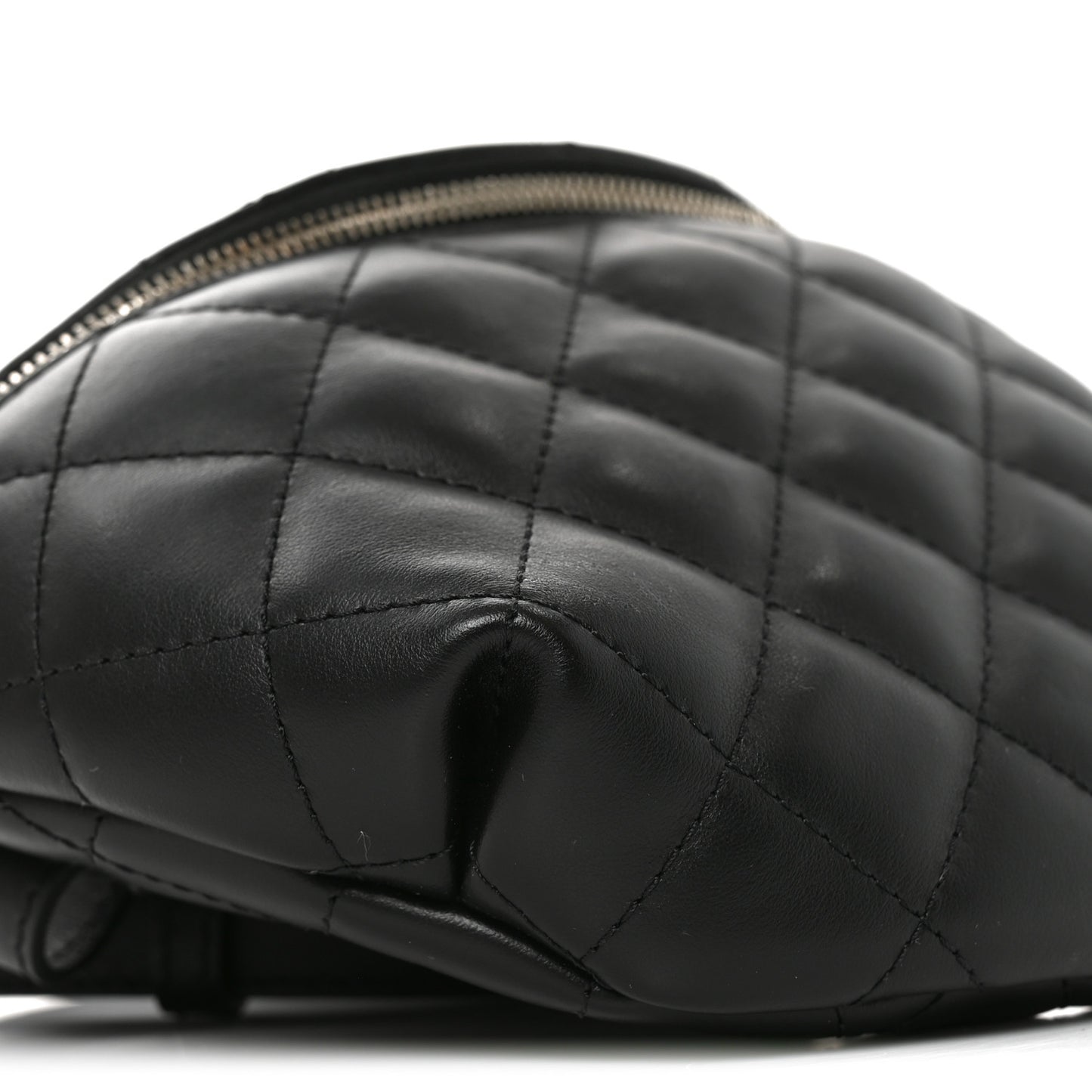 Calfskin Quilted Waist Belt Bag Black