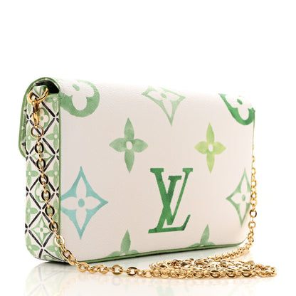Louis Vuitton Monogram Giant By The Pool 2.0 Felicie Pochette Chain Wallet Jade Green 4 of 10