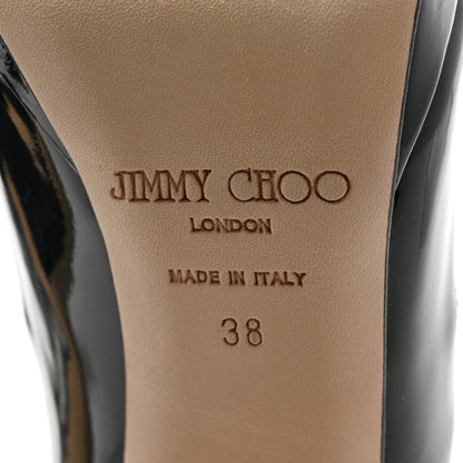 Jimmy Choo Patent Calfskin Gesture Peep Toe Pumps 38 Black 5 of 9