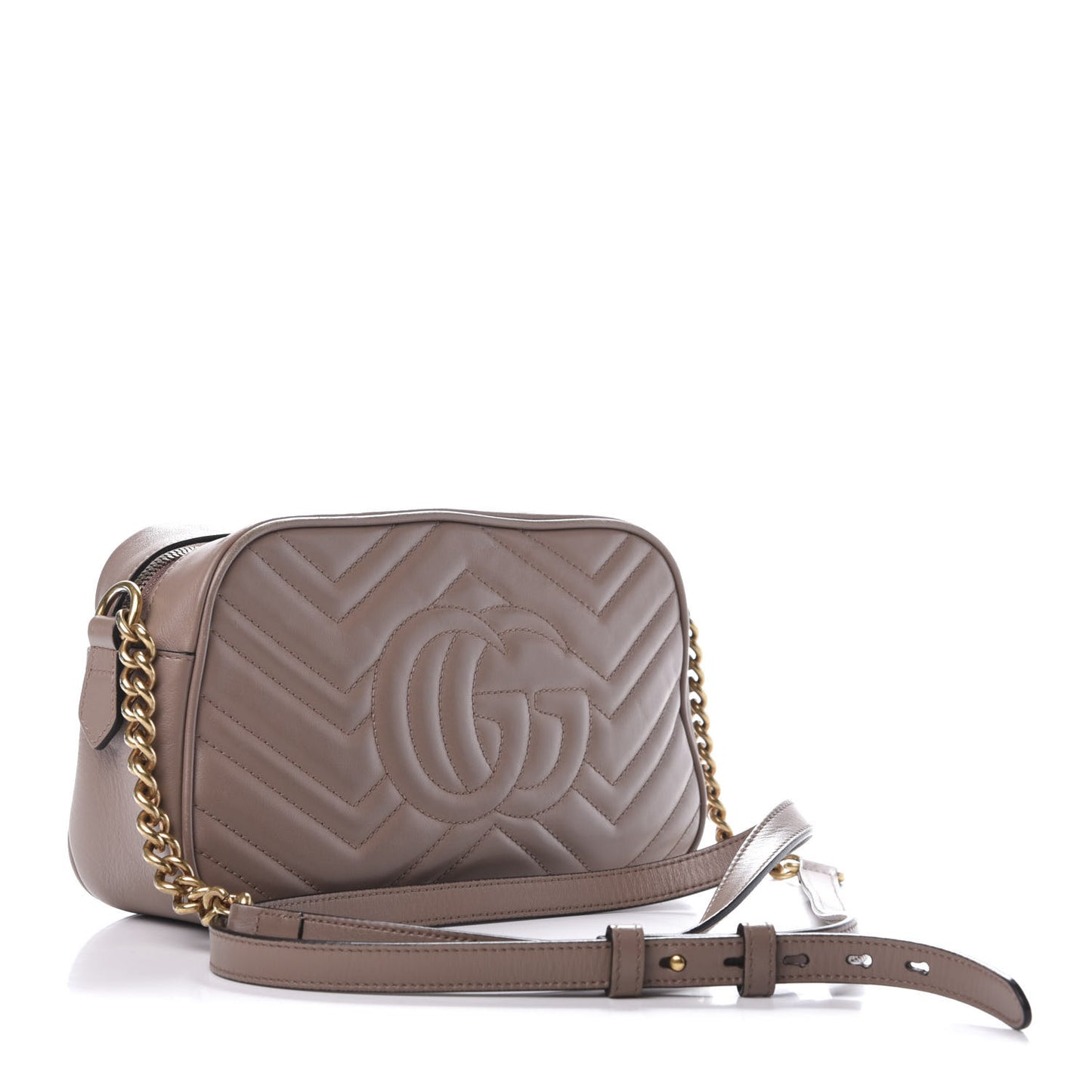 Calfskin Matelasse Small GG Marmont Chain Shoulder Bag Porcelain Rose