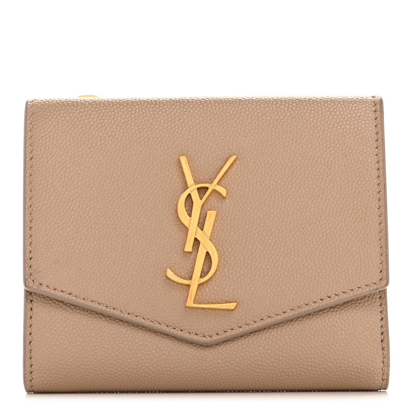 Grain De Poudre Monogram Uptown Compact Wallet Dark Beige