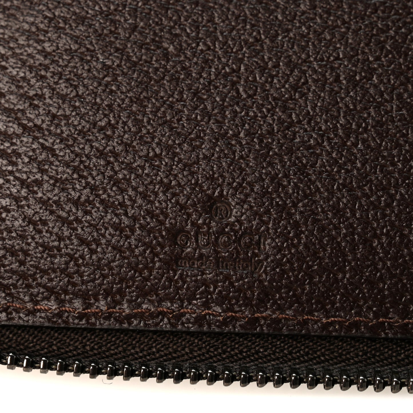 Monogram Metal Bar Zip Around Travel Wallet Dark Brown