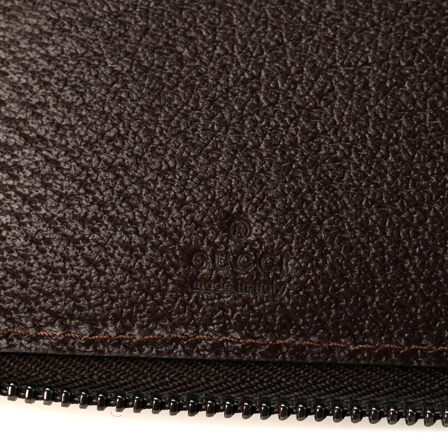 Gucci Monogram Metal Bar Zip Around Travel Wallet Dark Brown 6 of 10
