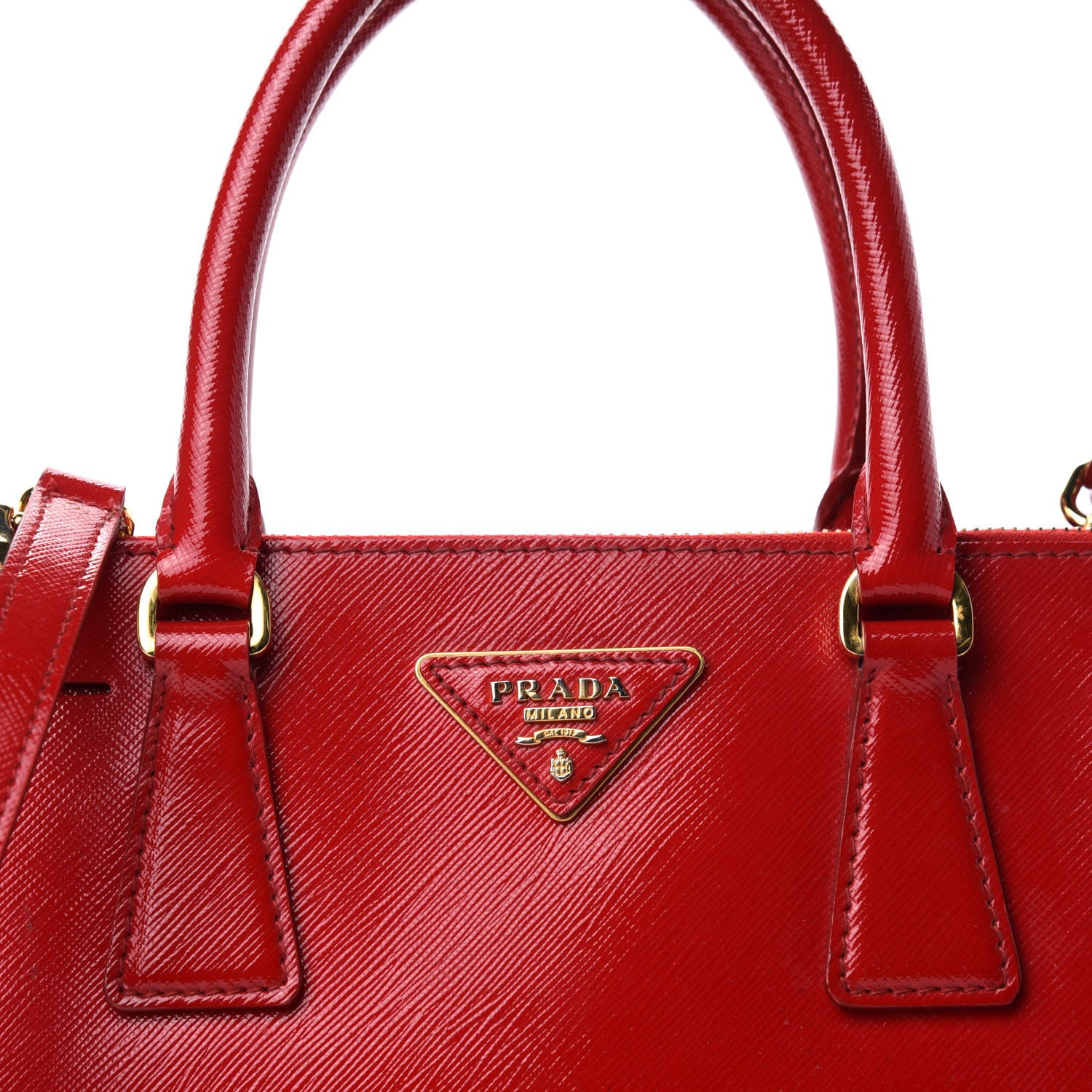 Prada Saffiano Vernice Mini Galleria Double Zip Tote Rosso 13 of 13