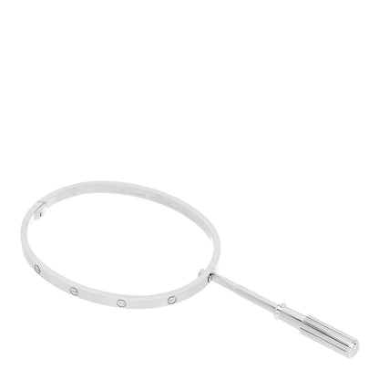 Cartier 18K White Gold Small LOVE Bracelet 17 3 of 5