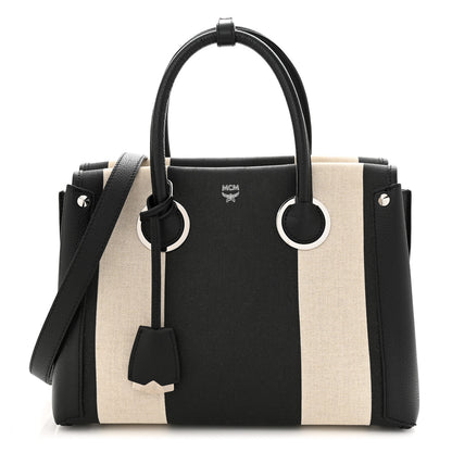 MCM Canvas Neo Milla Tote Black White 1 of 10