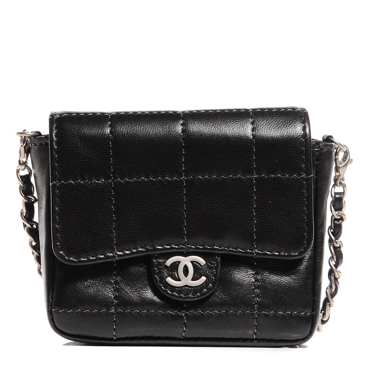Chanel Lambskin Square Stitched Micro Flap Black 1 of 10
