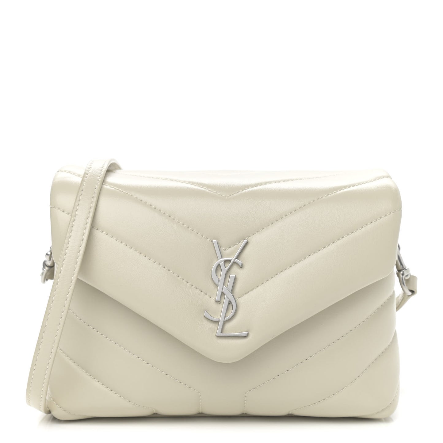 Calfskin Y Quilted Monogram Toy Loulou Crossbody Bag Ivory