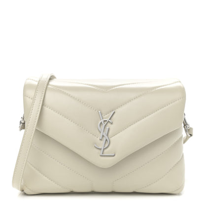 Saint Laurent Calfskin Y Quilted Monogram Toy Loulou Crossbody Bag Ivory 1 of 11