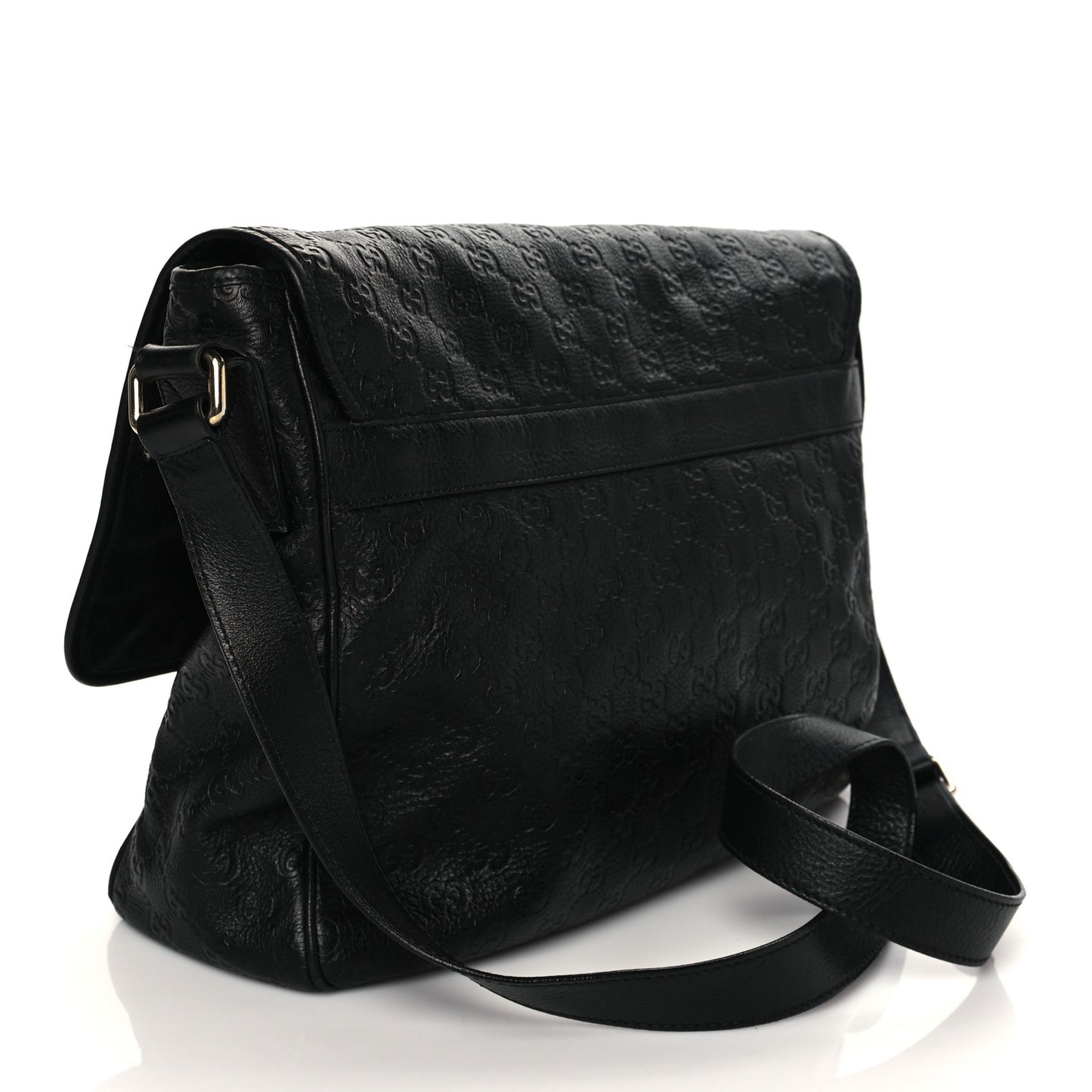 Guccissima Medium Flap Messenger Bag Black