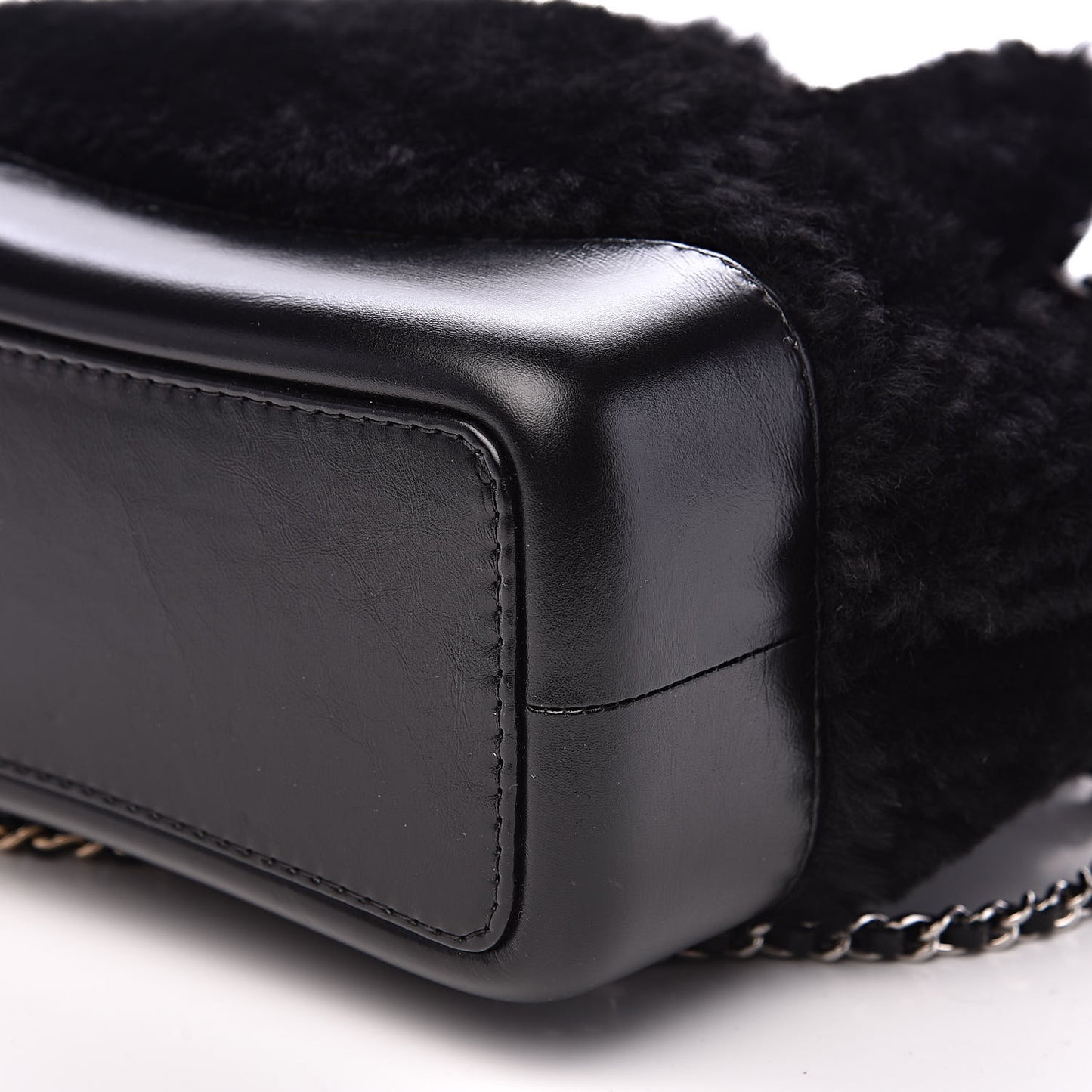 Shearling Small Gabrielle Backpack Black