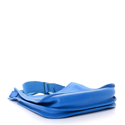 Hermes Taurillon Clemence Evelyne III PM Bleu Hydra 4 of 11