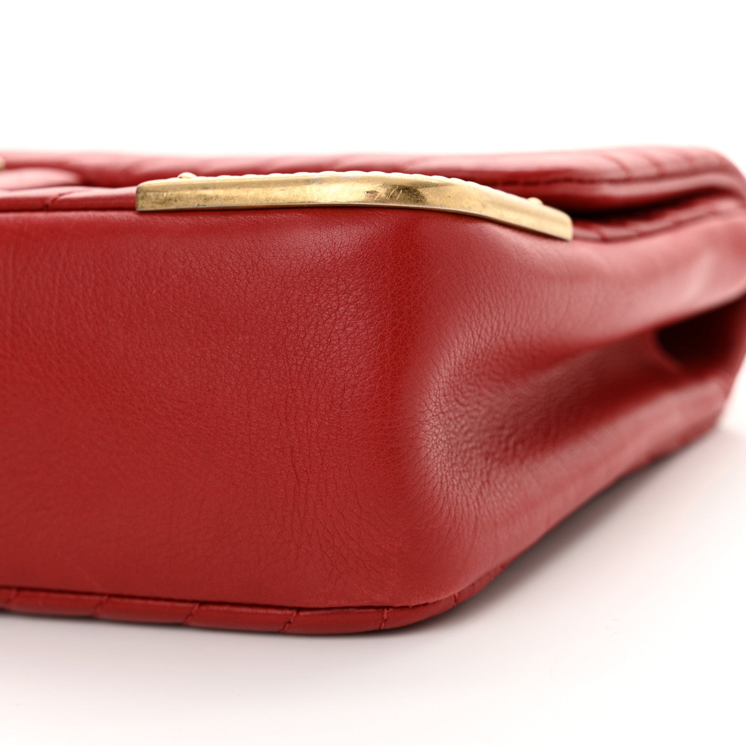 Chanel Calfskin Chevron Quilted Rock The Corner Flap Red 10 of 12