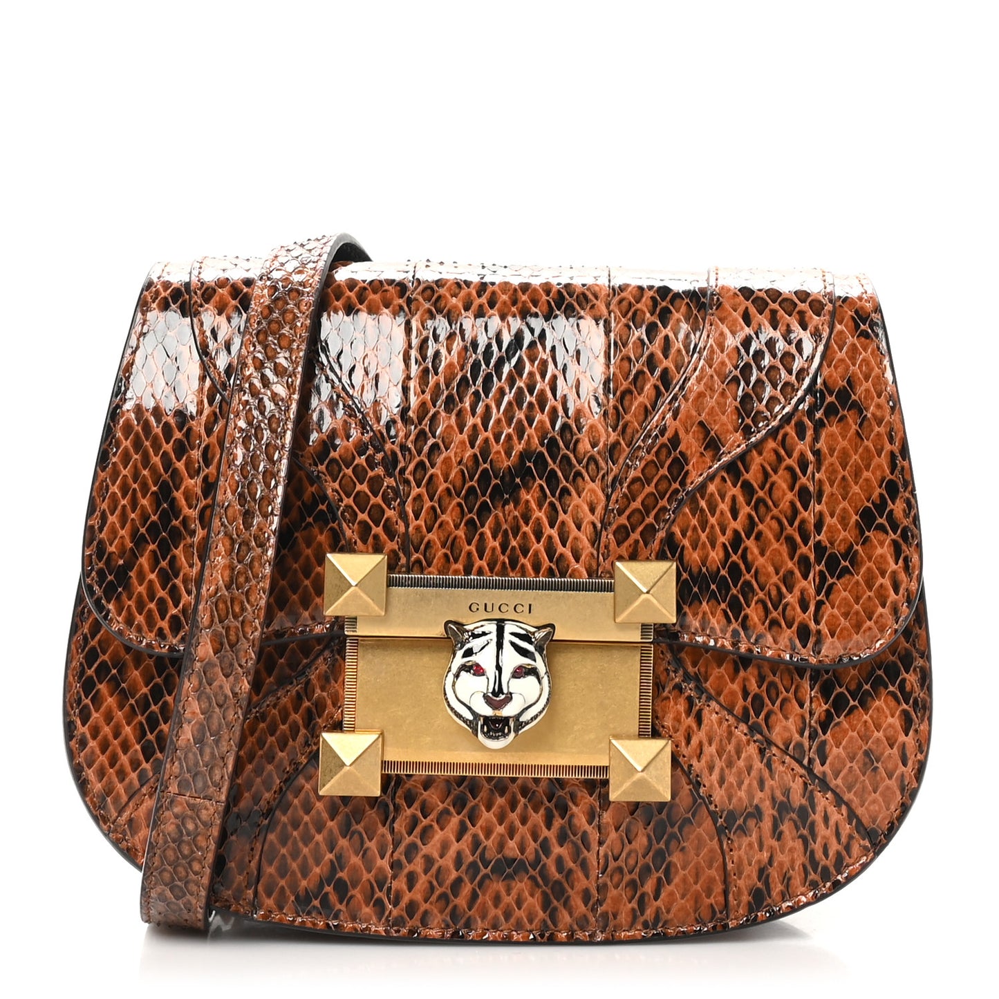 Elaphe Radiata Crystal Small Osiride Shoulder Bag Bright Cuir Ruby