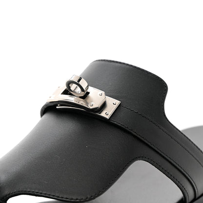 Hermes Calfskin Womens Elixir Sandals 36 Black 9 of 13
