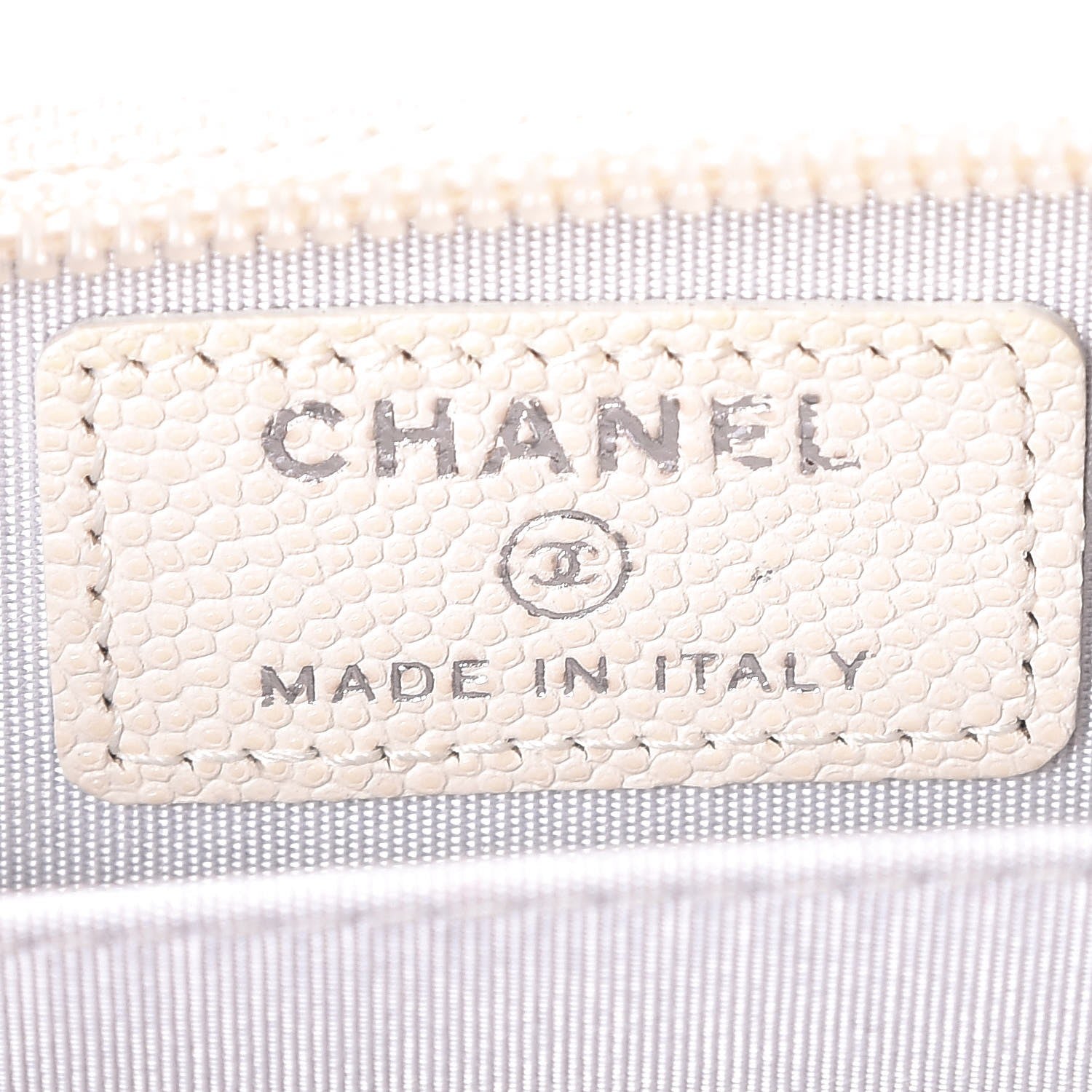 Chanel Caviar Quilted Boy Zip Around Coin Purse Wallet Ivory 6 of 8