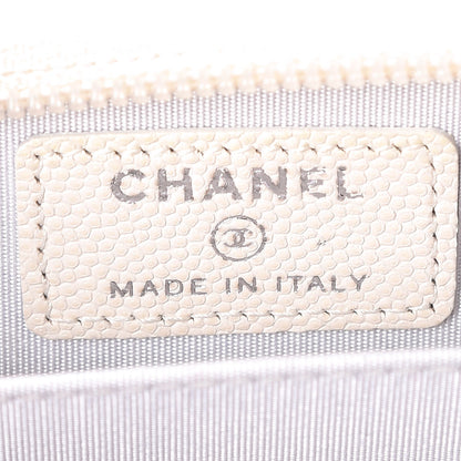 Chanel Caviar Quilted Boy Zip Around Coin Purse Wallet Ivory 6 of 8