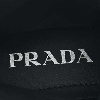 Prada Spazzolato Rois Nylon Metal Triangle Logo Monolith Pouch Pocket 55mm Boots 39 Black 6 of 7