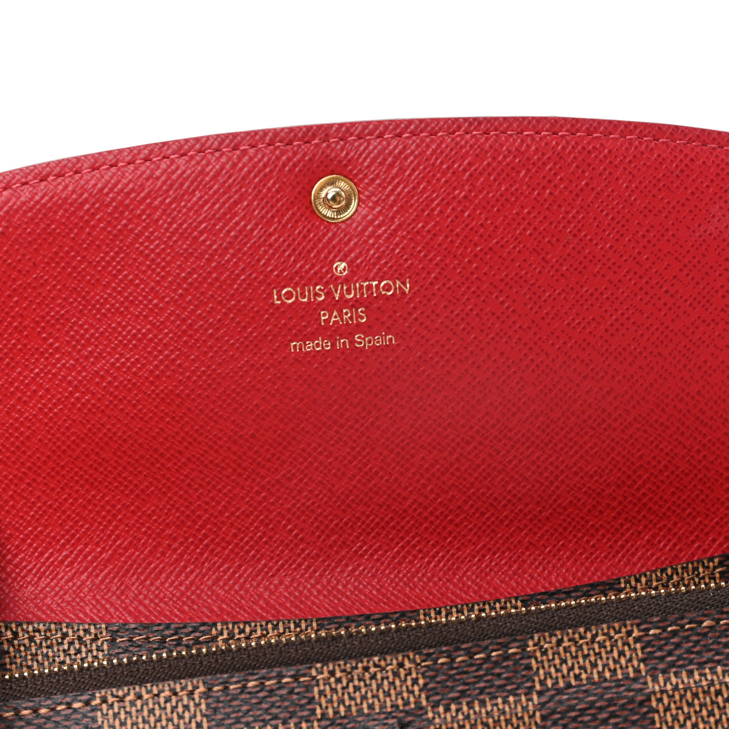 Louis Vuitton Damier Ebene Emilie Wallet Red 6 of 7