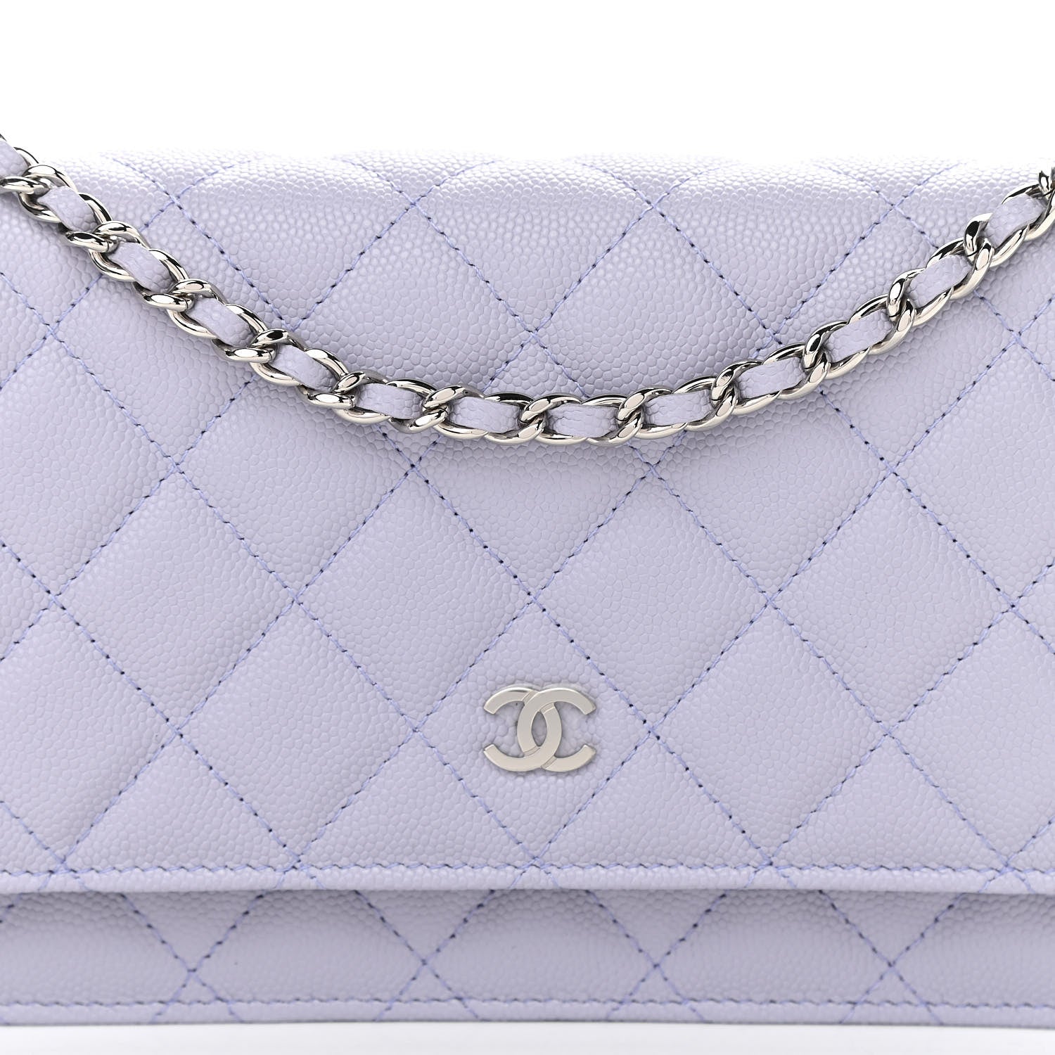 Chanel Caviar Quilted Wallet On Chain WOC Light Purple 11 of 12