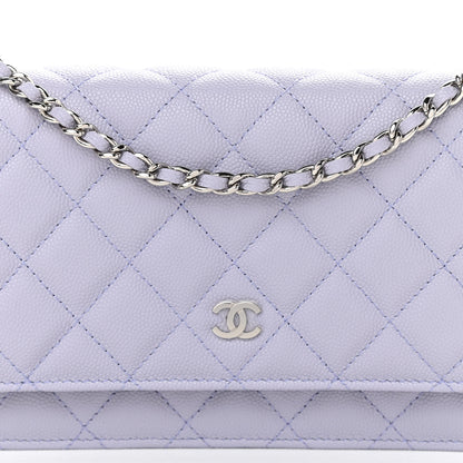 Chanel Caviar Quilted Wallet On Chain WOC Light Purple 11 of 12