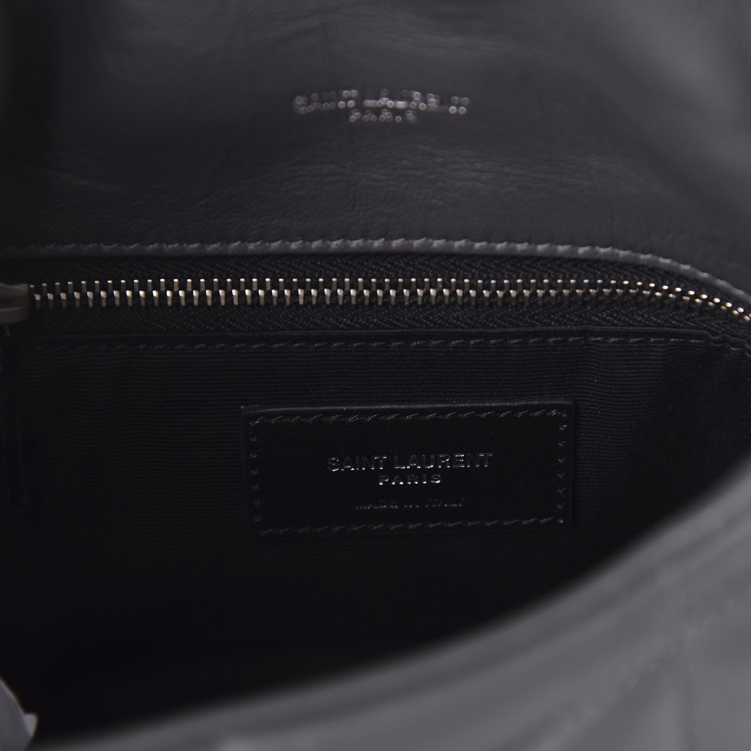 Saint Laurent Lambskin Quilted Toy Loulou Puffer Monogram Chain Satchel Storm 8 of 9