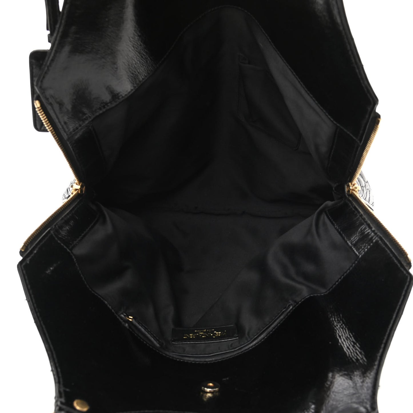 Patent Crocodile Embossed Tribute Tote Black