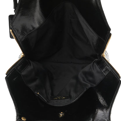 Saint Laurent Patent Crocodile Embossed Tribute Tote Black 5 of 15