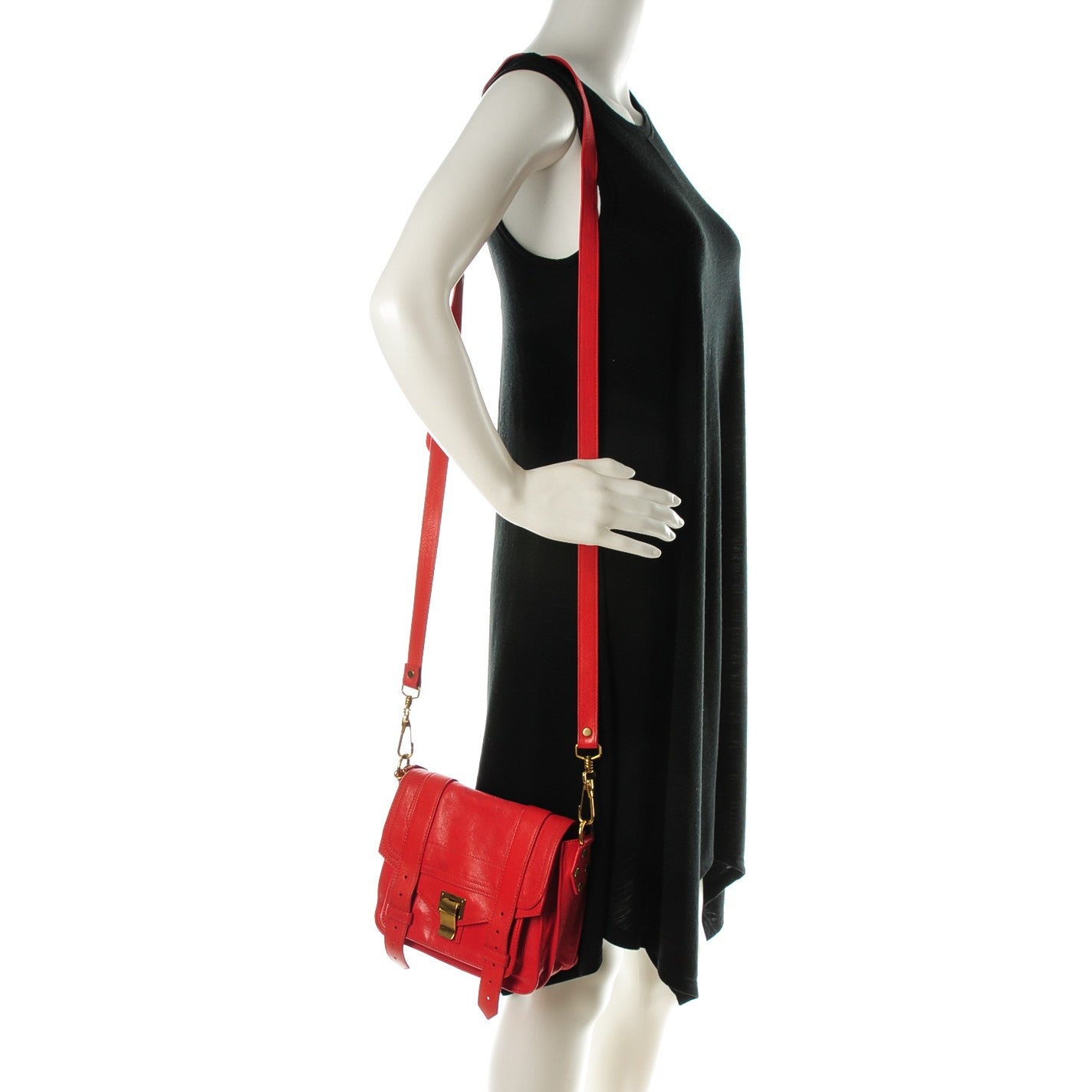 Proenza Schouler Lambskin PS1 Mini Pouch Messenger Fire Red 4 of 11