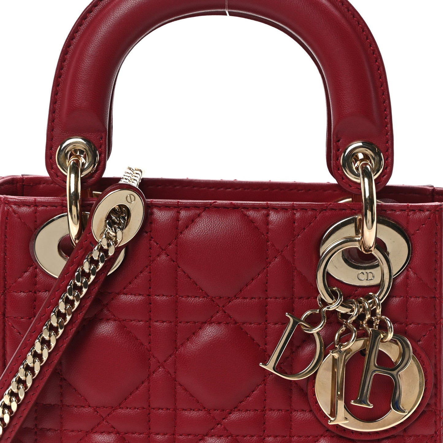 Lambskin Cannage Mini Lady Dior Red