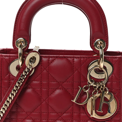 Christian Dior Lambskin Cannage Mini Lady Dior Red 7 of 9