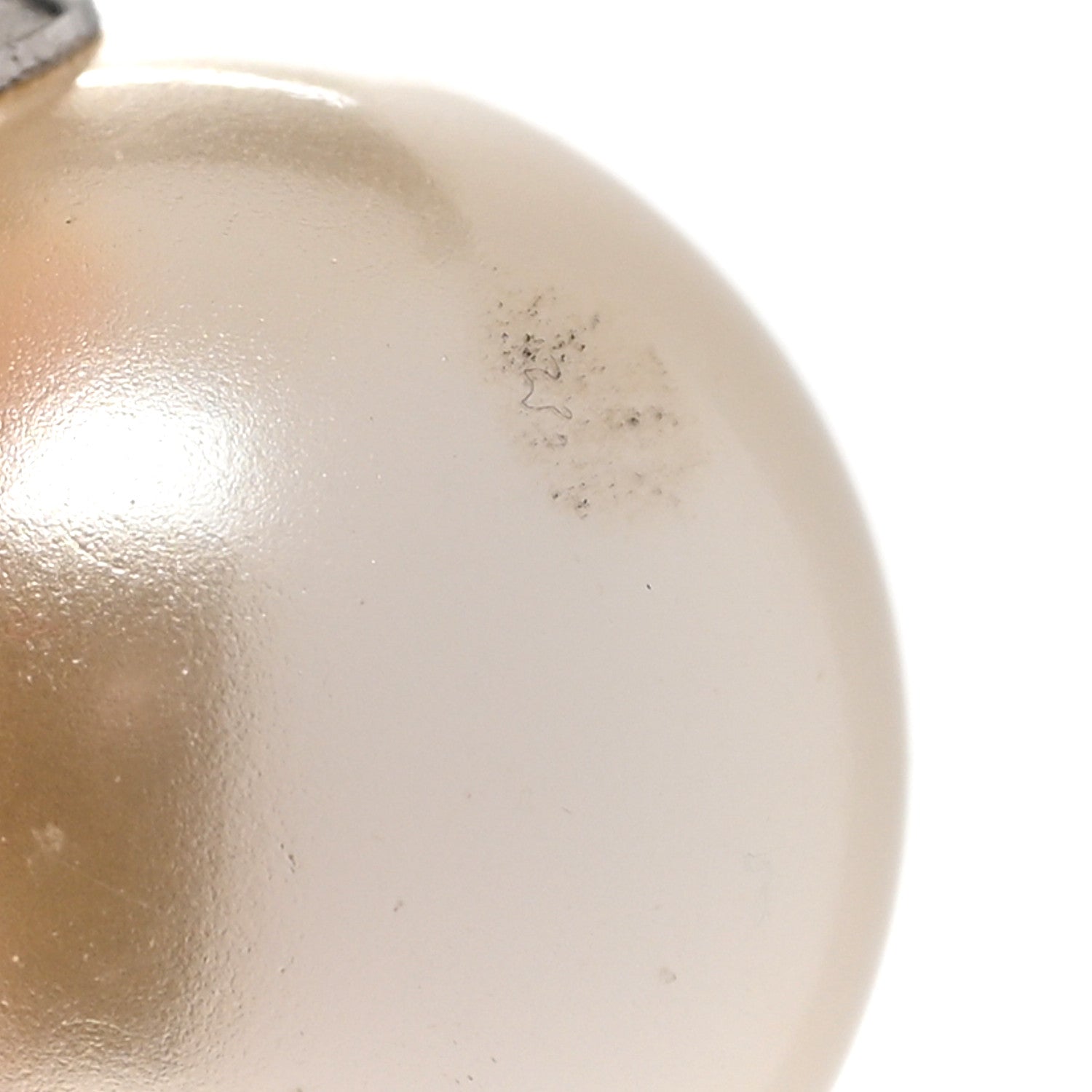 Chanel Crystal Pearl CC Drop Earrings Silver Pearly White 5 of 7