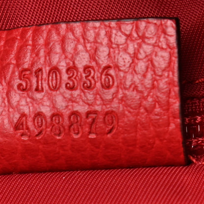 Gucci Nylon Monogram Dollar Calfskin Medium Light Double Buckle Backpack Vibrant Red 7 of 10