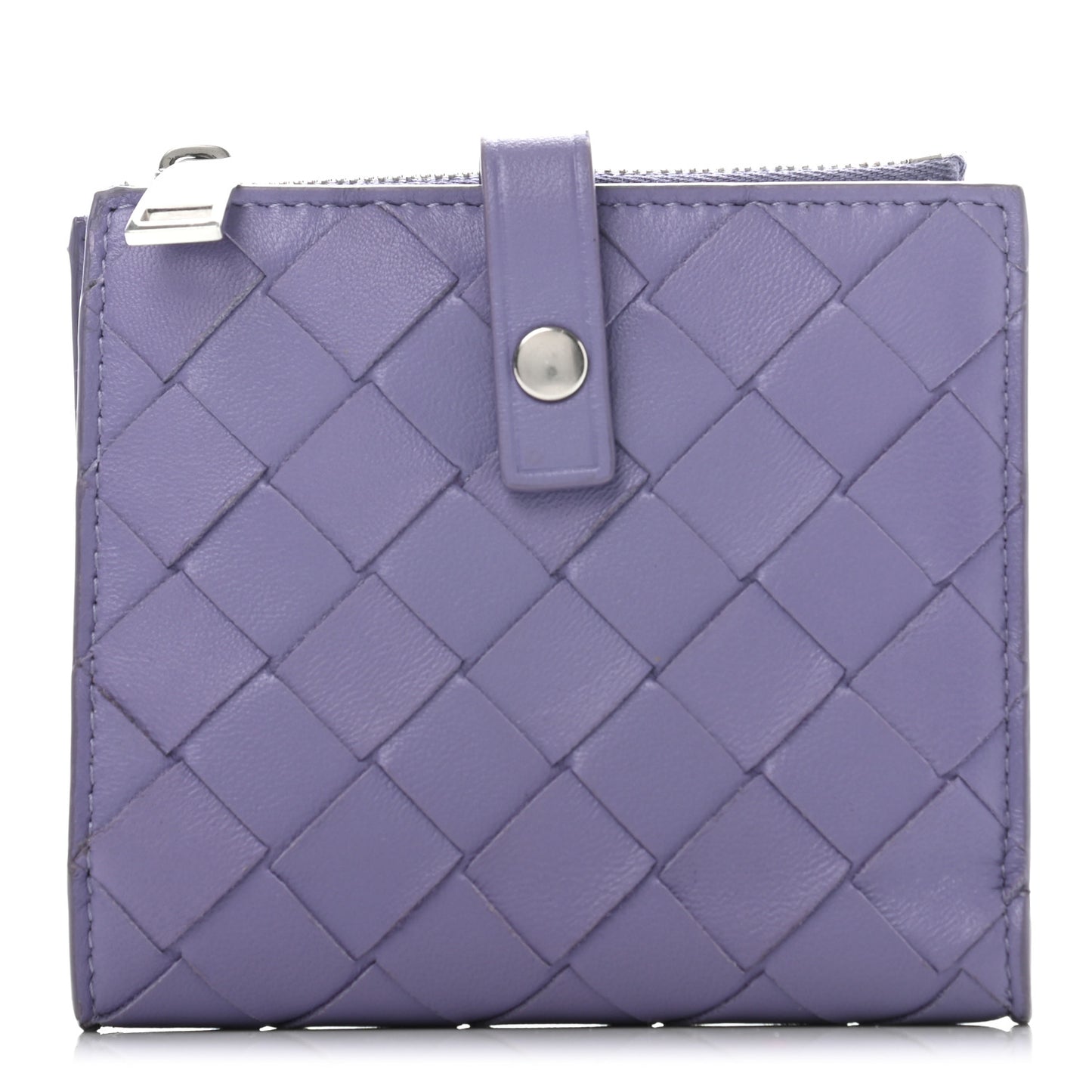 Nappa Intrecciato Bifold Zipped Wallet Lavender
