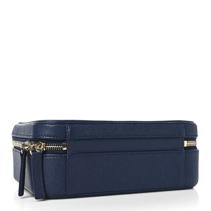 Chanel Caviar Quilted Medium CC Filigree Vanity Case Navy 4 of 10