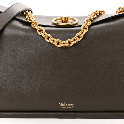 Mulberry Silky Calfskin Small Leighton Dark Grey 7 of 9