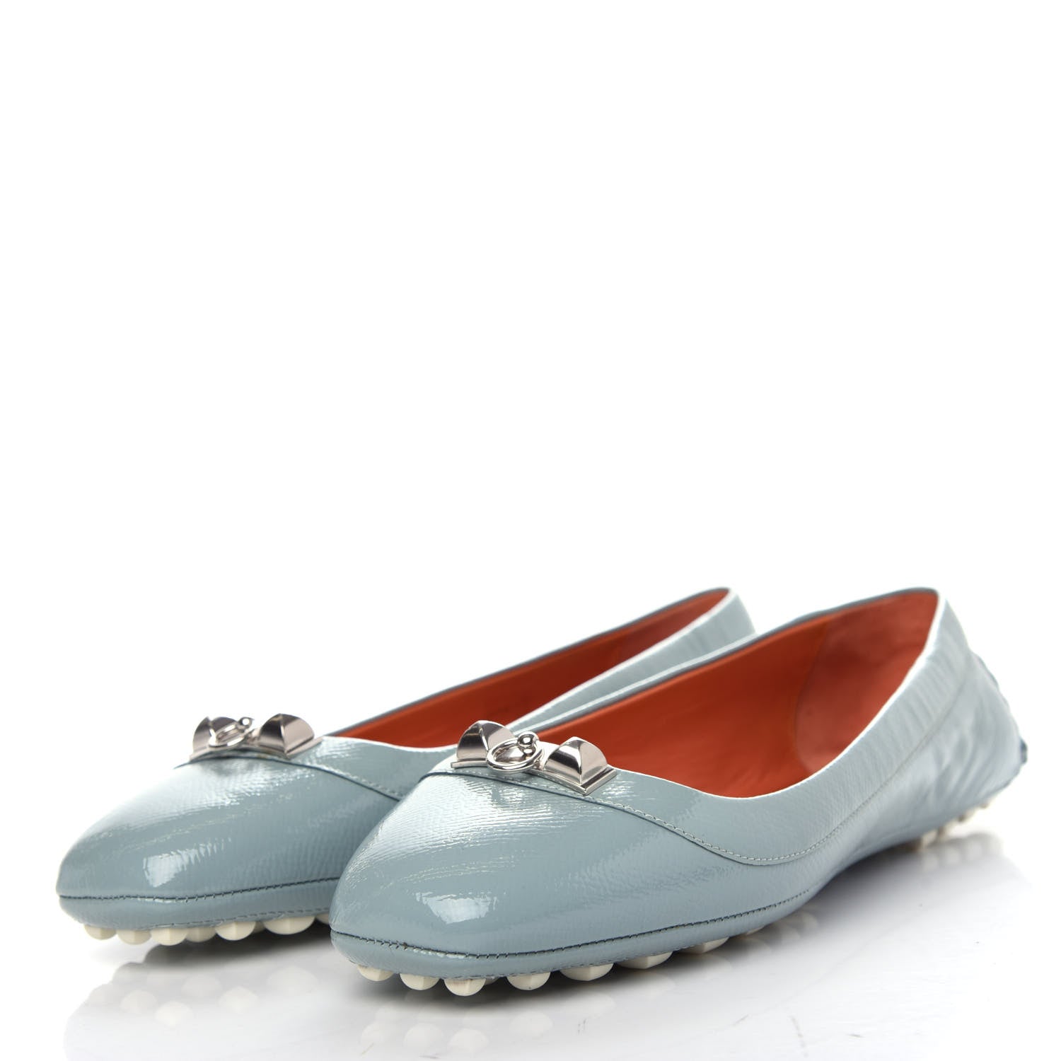 Hermes Patent Epsom Liberty Ballerina Flats 37.5 Ciel 3 of 9