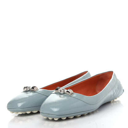 Hermes Patent Epsom Liberty Ballerina Flats 37.5 Ciel 3 of 9