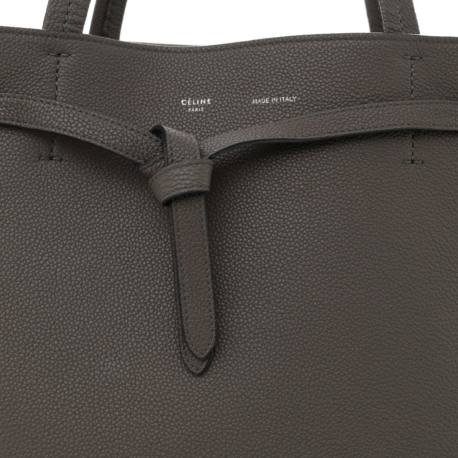 Celine Soft Grained Calfskin Small Belt Cabas Phantom Medium Grey 9 of 15