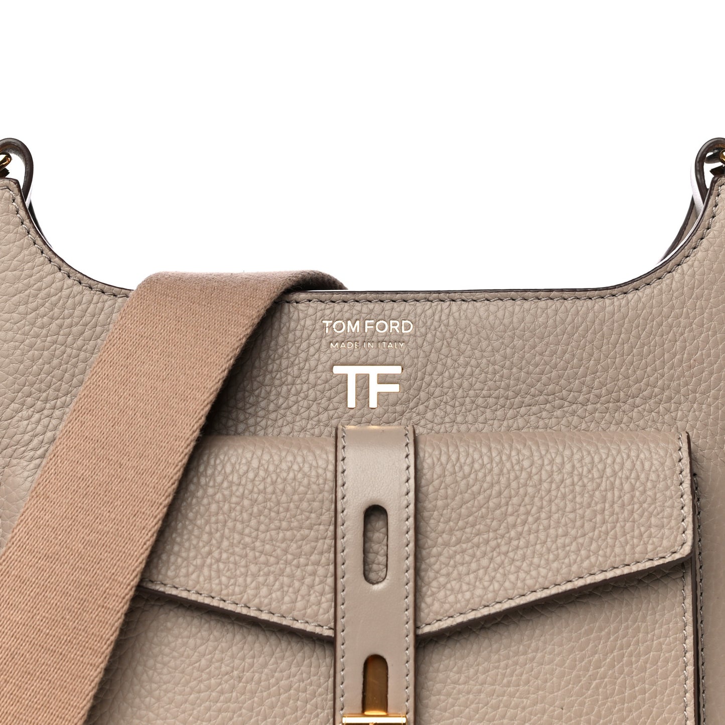 Grained Calfskin Rialto Crossbody Taupe