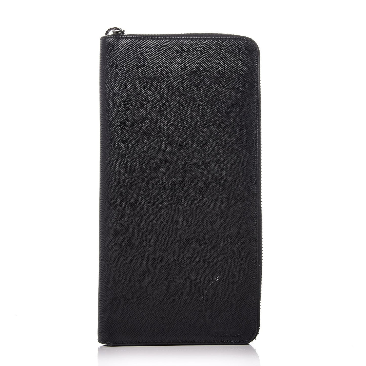 Saffiano Zip Around Portfolio Wallet Black