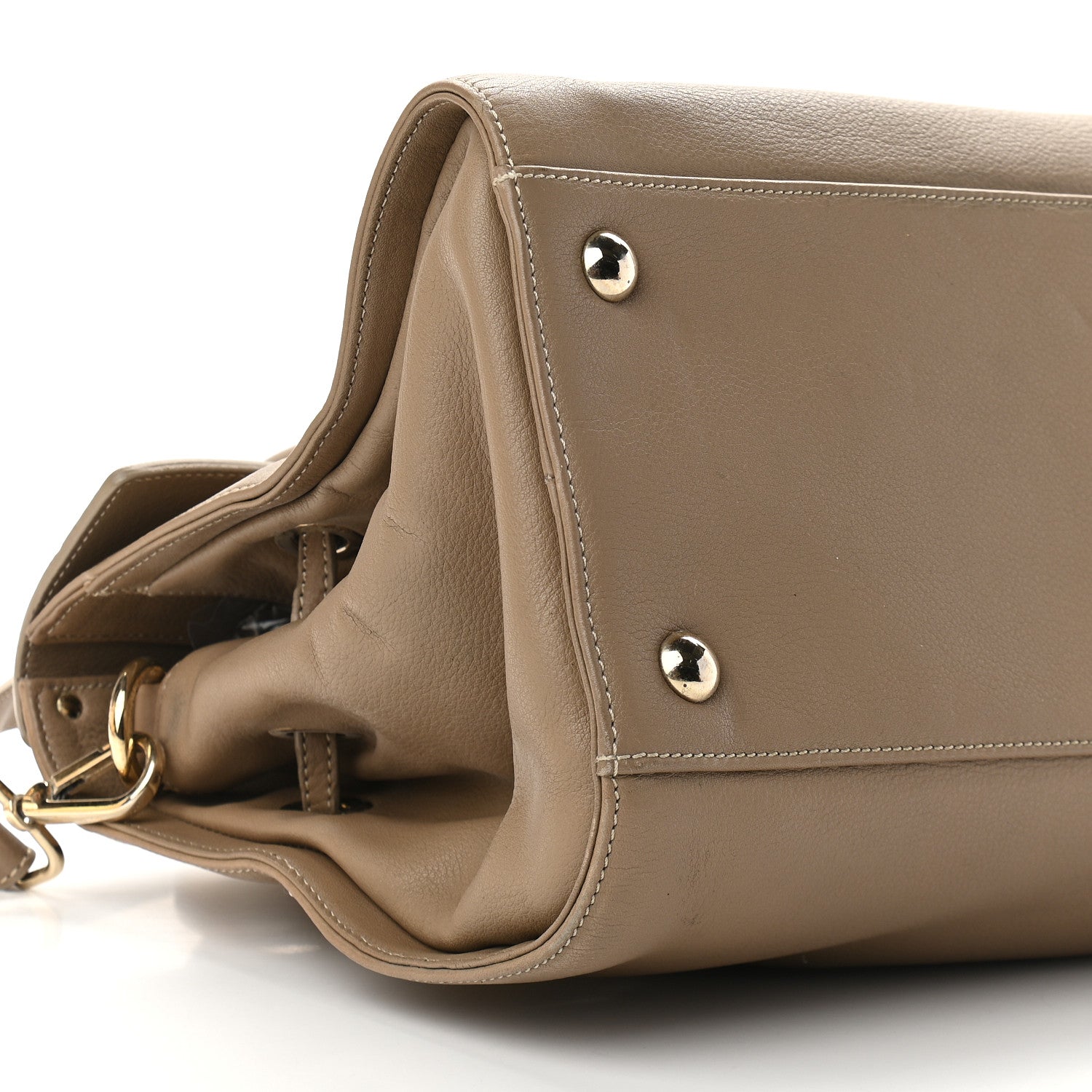 Jimmy Choo Grainy Calfskin Large Rosalie Satchel Nude 7 of 8
