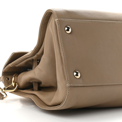 Jimmy Choo Grainy Calfskin Large Rosalie Satchel Nude 7 of 8