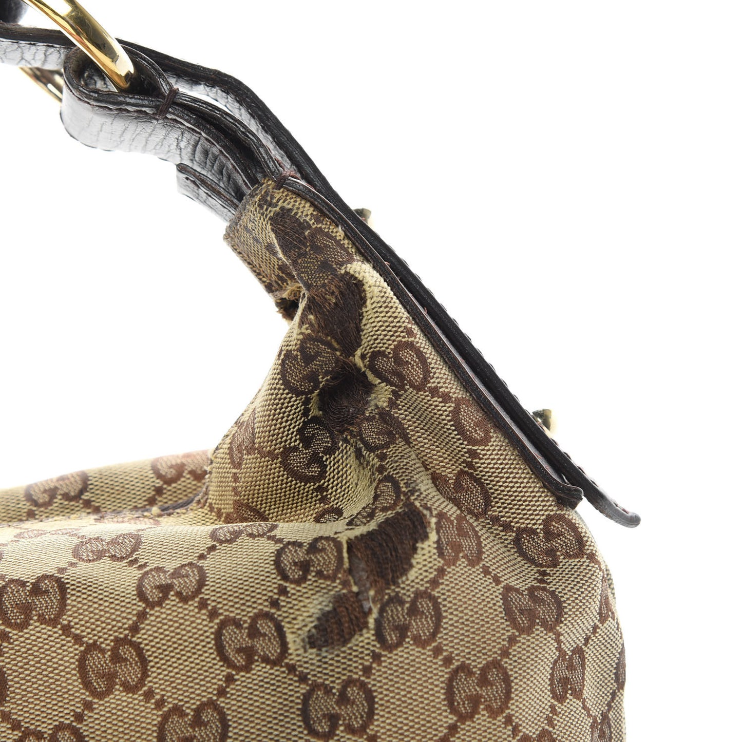 Monogram Medium Horsebit Chain Hobo Dark Brown