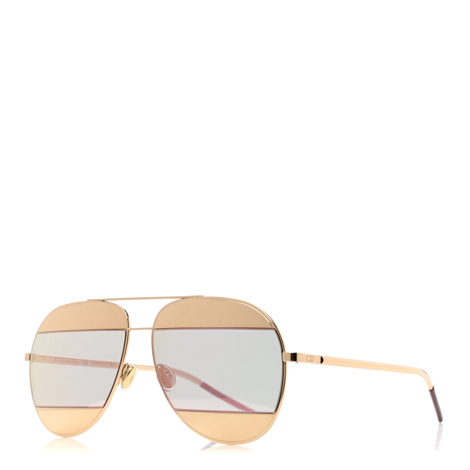 Christian Dior Split 1 Aviator Sunglasses Gold 1 of 8