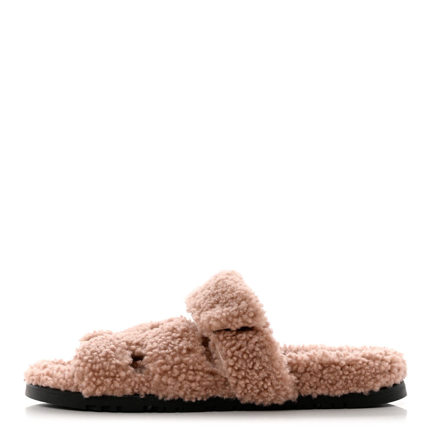 Hermes Woolskin Womens Chypre Sandals 39 Bois De Santal 1 of 8