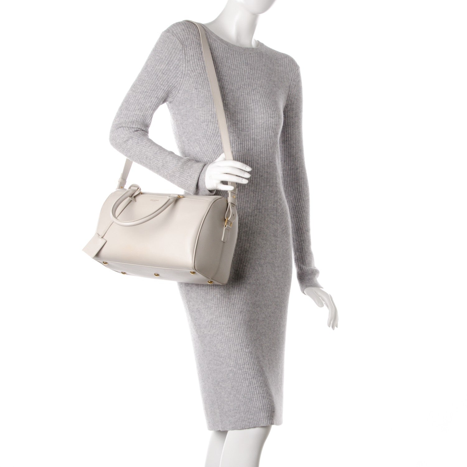 Saint Laurent Calfskin Classic Duffle 6 Dove White 2 of 9