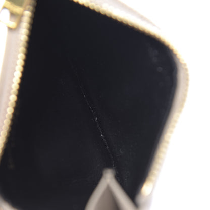 Saint Laurent Grain De Poudre Matelasse Chevron Monogram Fragments Zippered Card Case Sea Salt 5 of 8