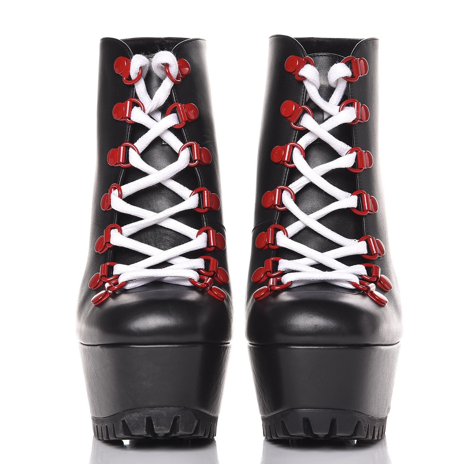 Gucci Calfskin Lifford Lace Up Platform Ankle Boots 36 Black 2 of 11